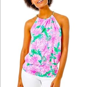 BMWT XL Lilly Pulitzer Bowen Halter in Pink Blossom Try Your Zest